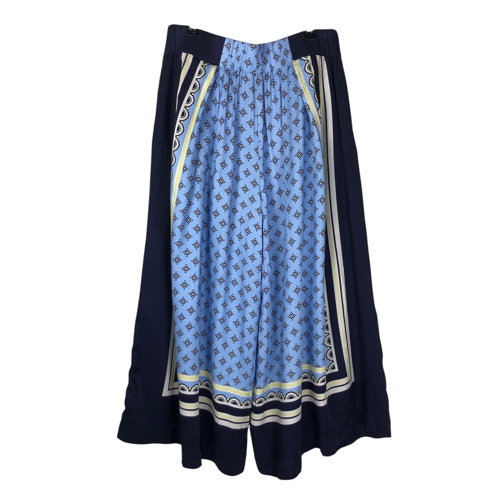 Maeve Light Blue & Navy Wide-Leg Printed Culottes - Picture 5 of 16